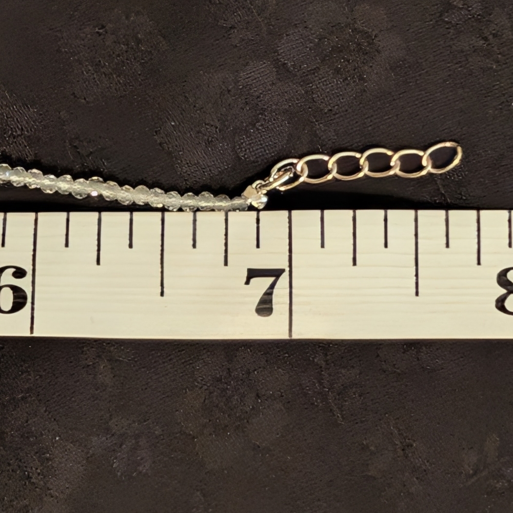 Genuine White Topaz Bracelet 2 mm Faceted White Topaz Beads 925 Sterling Silver - Picture 10 of 12